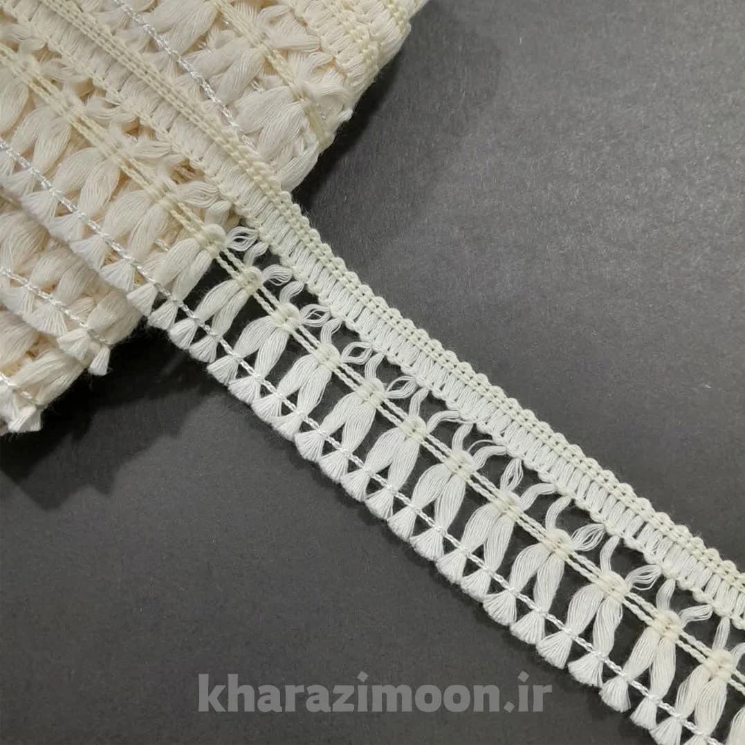 نوار خرجکار ریشه کنفی تزئینی لباس عرض 3.5