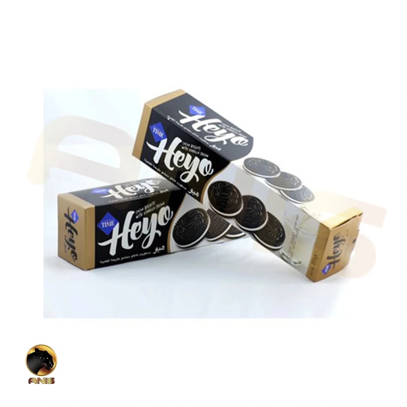 بیسکویت کاکائویی تایم heyo با کرم وانیلی 100 گرم — تصویر ۳