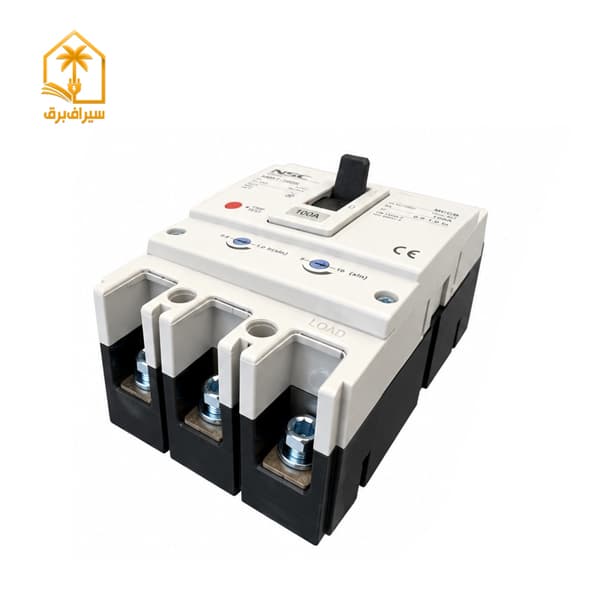 کلید اتوماتیک MCCB تنظیمی 100 آمپر سه پل برند NSC مدل M6RT-160S — تصویر ۲