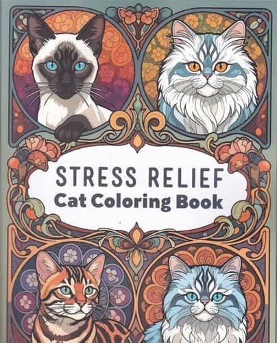 کتاب رنگ آمیزی بزرگسالان (تسکین استرس گربه Stress relief cat)