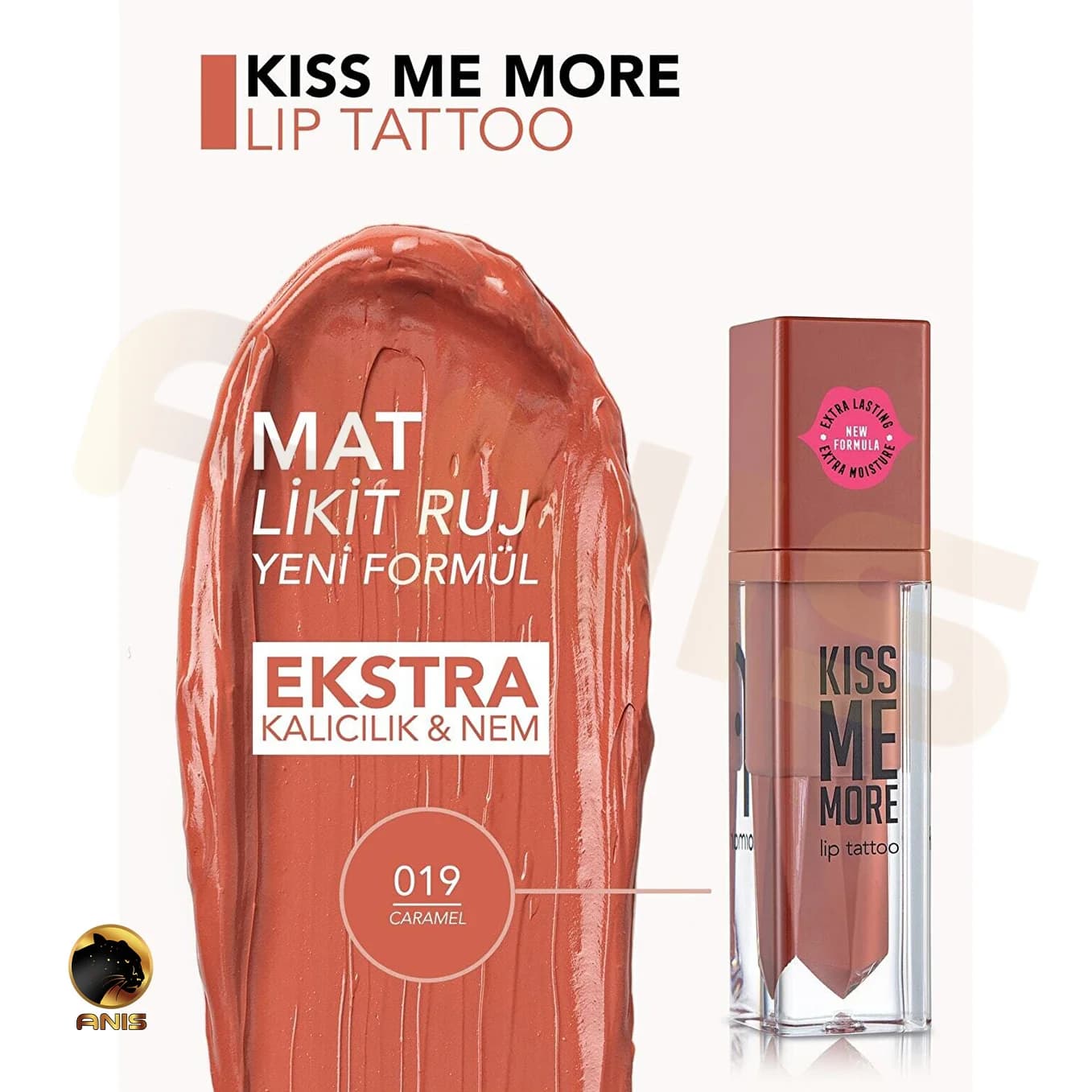 رژ لب مایع Caramel-019 Kiss me more فلورمار 3.8 میل — تصویر ۳