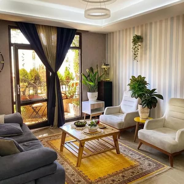 فرش ماشینی سنتی طرح 100336 زرد 1000 شانه - Paeez — تصویر ۴