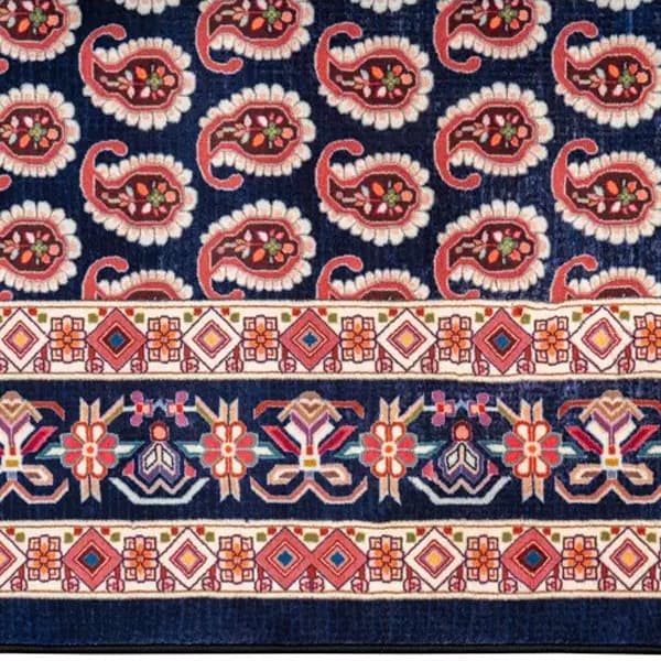 فرش ماشینی سنتی طرح 25CS0180 سرمهای 1000 شانه - Paeez — تصویر ۴