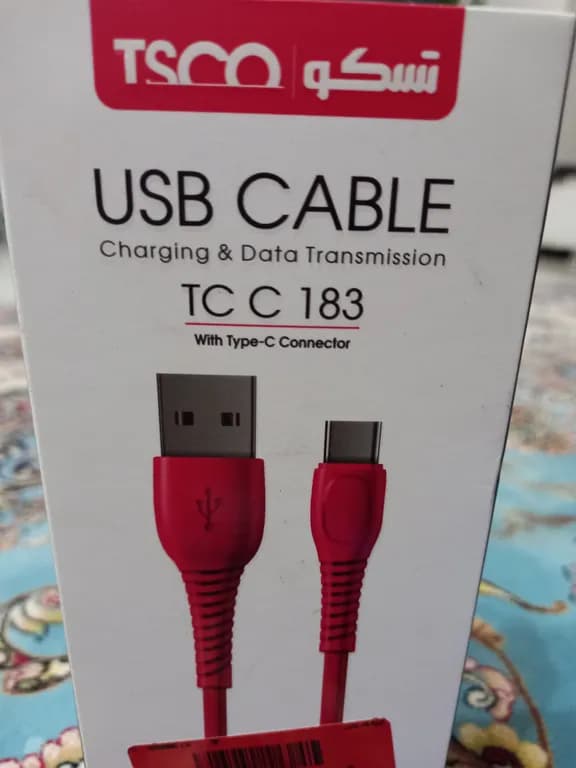 کابل تبدیل USB به USB-C تسکو مدل TC 183 طول 1 متر کدm22081 — تصویر ۲