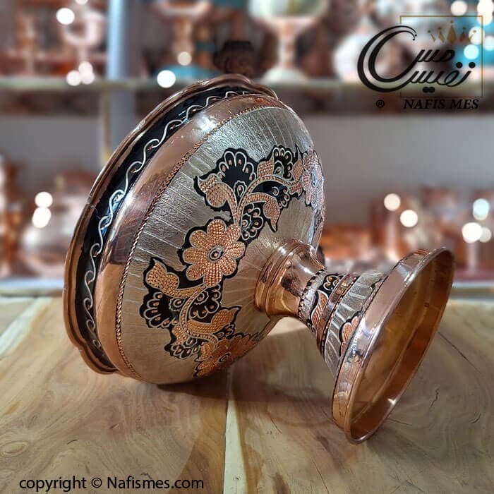 آجیل خوری نقره کوب مسی مدل امیرا — تصویر ۵