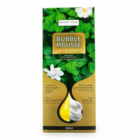 شامپو رنگ مو فومی Bright Face مدل Bubble Mousse رنگ قهوهای