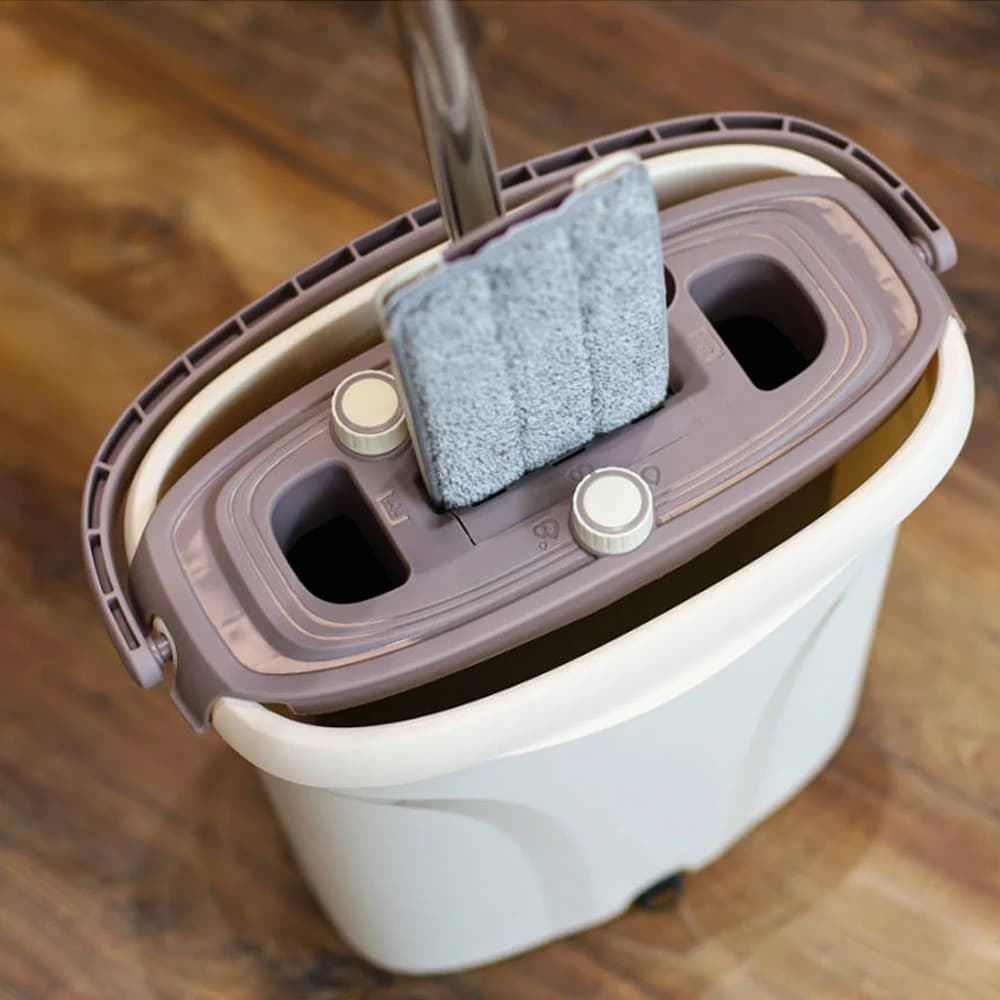 ست سطل و زمین شوی چرخشی شیائومی مدل Zolele Flat Mop Bucket FM01 — تصویر ۴
