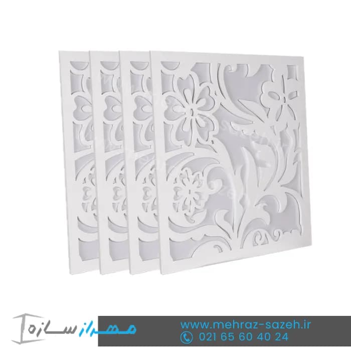 تایل معرق سقفی سی ان سی (cnc) ابعاد 60*60 بهمراه طلق دوغی | کد M.T114 — تصویر ۲