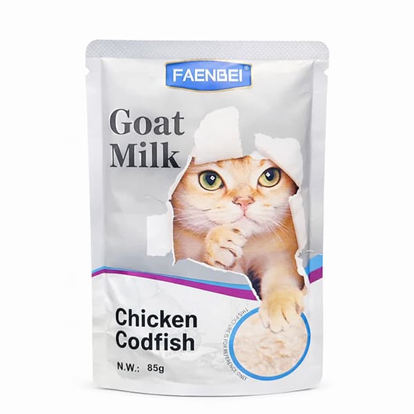 پوچ گربه فنبی (FAENBEI) شیر بز با مرغ و ماهی کاد 85 گرمی