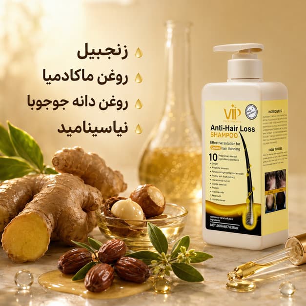 شامپو ضد ریزش مو VIP مدل Anti-Hair Loss Shampoo Herbal Complex 10X (حجم 500 میل) — تصویر ۴