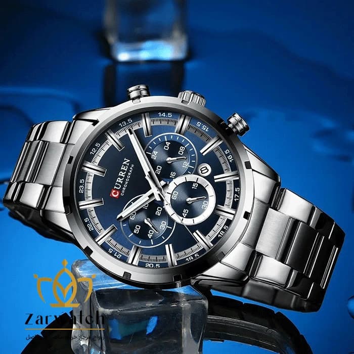 ساعت مچی مردانه کارن مدل 8355-BLUE – صفحه آبی – بند استیل — تصویر ۲