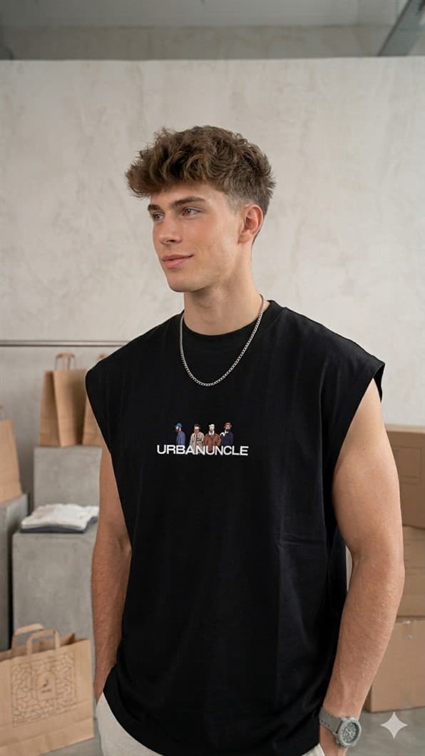 وست باکسی دو نخ مشکی URBANUNCLE