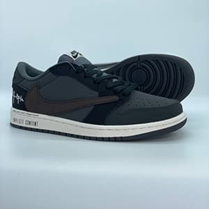 جردن 1 لو ترویس اسکات دارک گری کاستوم Jordan 1 Low Travis Scott Dark Grey Costume