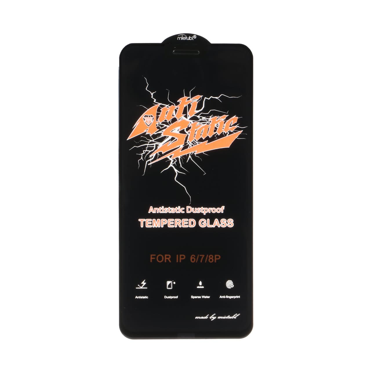 محافظ صفحه نمایش شیشه ای Apple iPhone 6 Plus / iPhone 7 Plus / iPhone 8 Plus – Full Cover Anti Static Mietubl (بدون پک) – مشکی