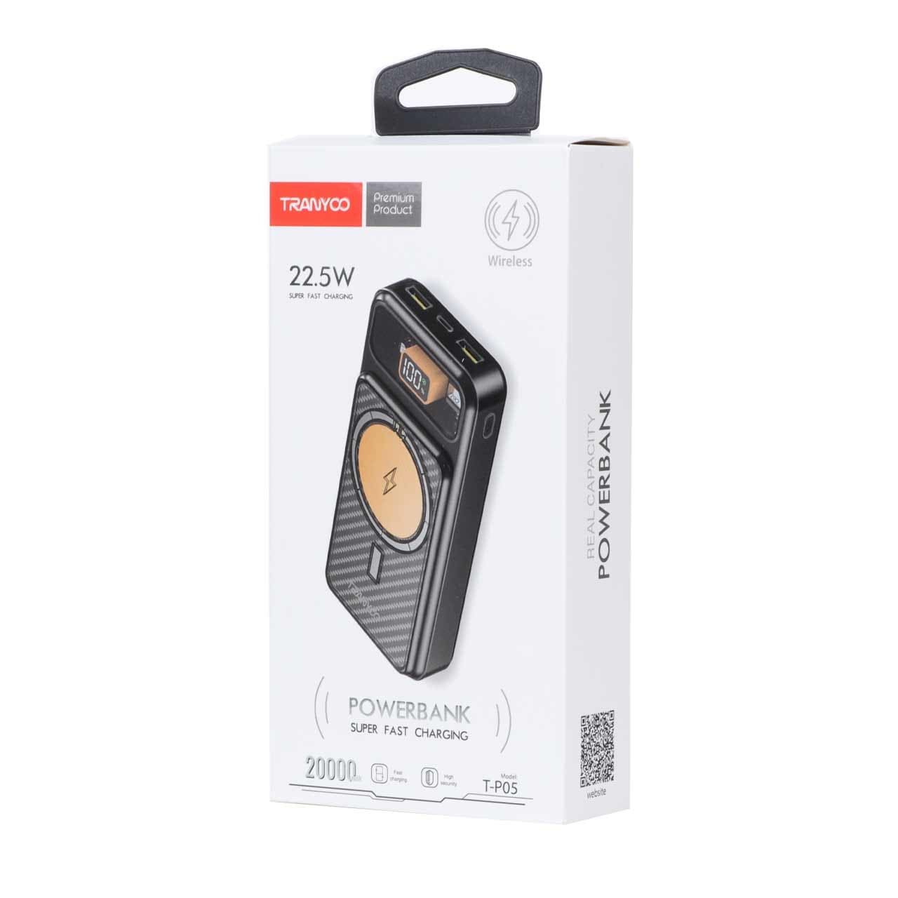پاوربانک (فست شارژ) Tranyoo 22.5W 20000mAh مدل T-P05 – مشکی — تصویر ۶