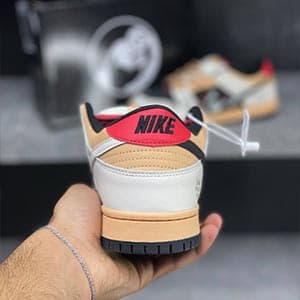 نایک دانک لو بیج بلک بلو استوسی Nike Dunk Low Beige Black Blue x Stussy — تصویر ۴