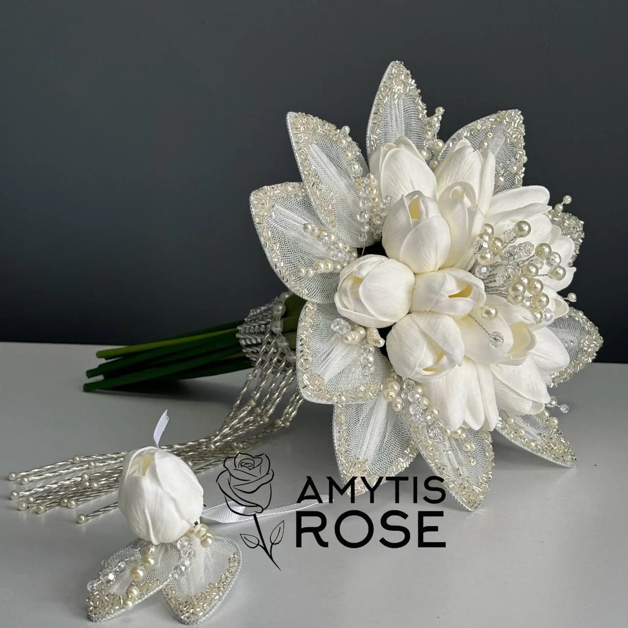 دسته گل عروس پارمیس 404# Parmis | آمیتیس رز - Amytis Rose — تصویر ۲