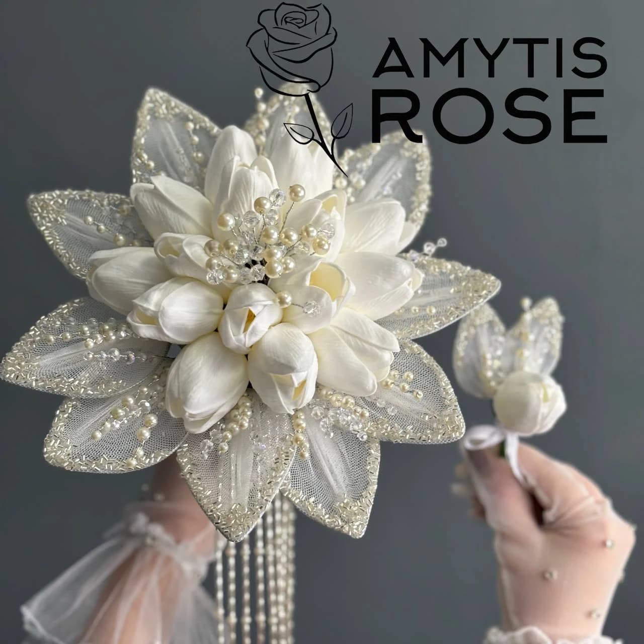 دسته گل عروس پارمیس 404# Parmis | آمیتیس رز - Amytis Rose