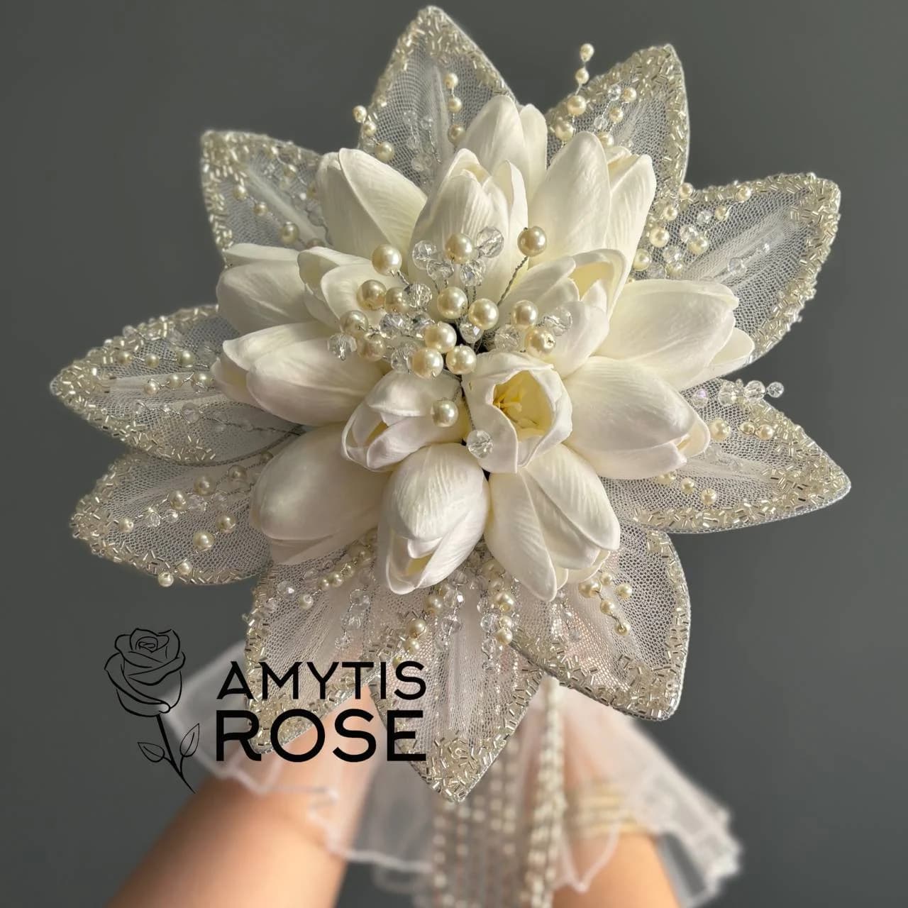 دسته گل عروس پارمیس 404# Parmis | آمیتیس رز - Amytis Rose — تصویر ۳