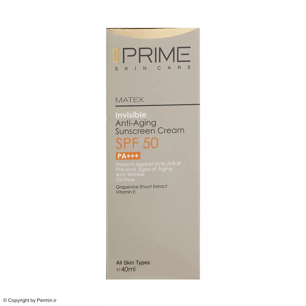 کرم ضد آفتاب جوان کننده و رنگی پرایم SPF50 مدل MATEX حجم 40 میلی لیتر — تصویر ۷