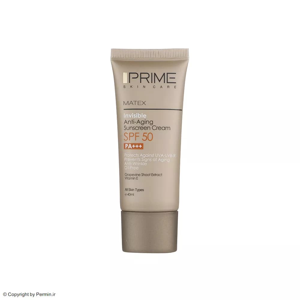 کرم ضد آفتاب جوان کننده و رنگی پرایم SPF50 مدل MATEX حجم 40 میلی لیتر — تصویر ۶