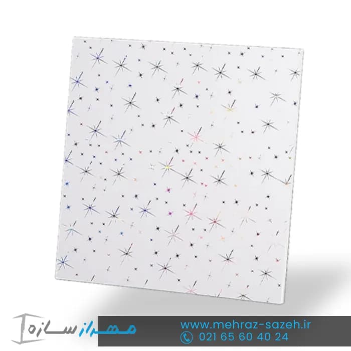 تایل سقفی 60*60 تمام پی وی سی طرح ستاره سقف کاذب | تایل PVC