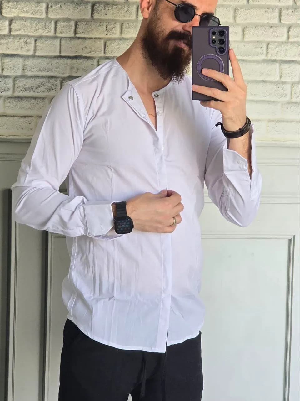 پیراهن مردانه بدون یقه