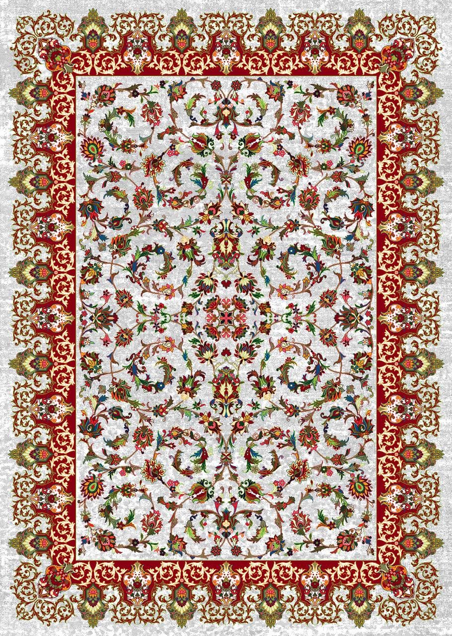 زیر سفره ای مخمل پورشه طرح سنتی برند فرمهر کد tbt-f13904