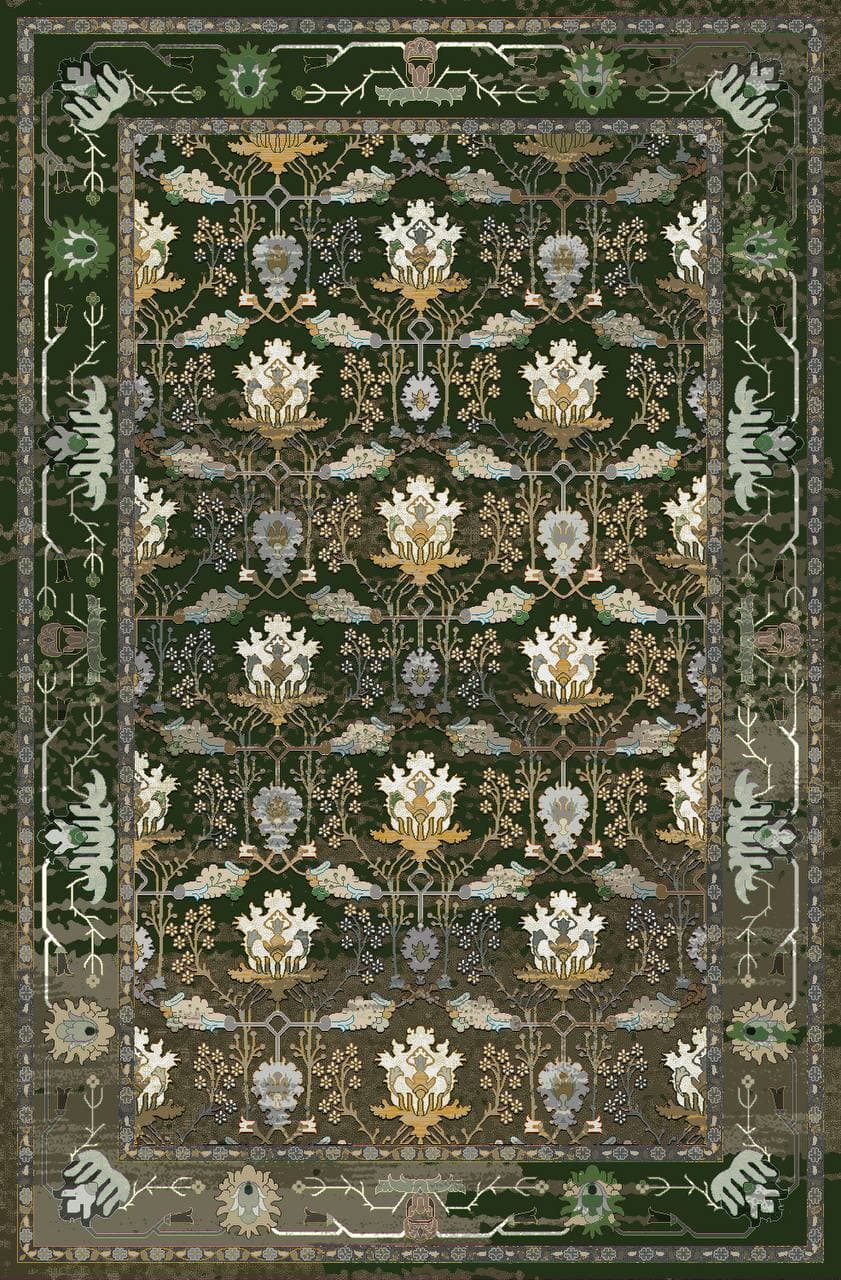 زیر سفره ای مخمل پورشه طرح سنتی برند فرمهر کد tbt-f13890