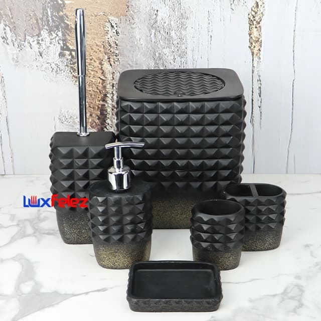 ست سرویس بهداشتی رزین راحیل کد 1628 شش پارچه