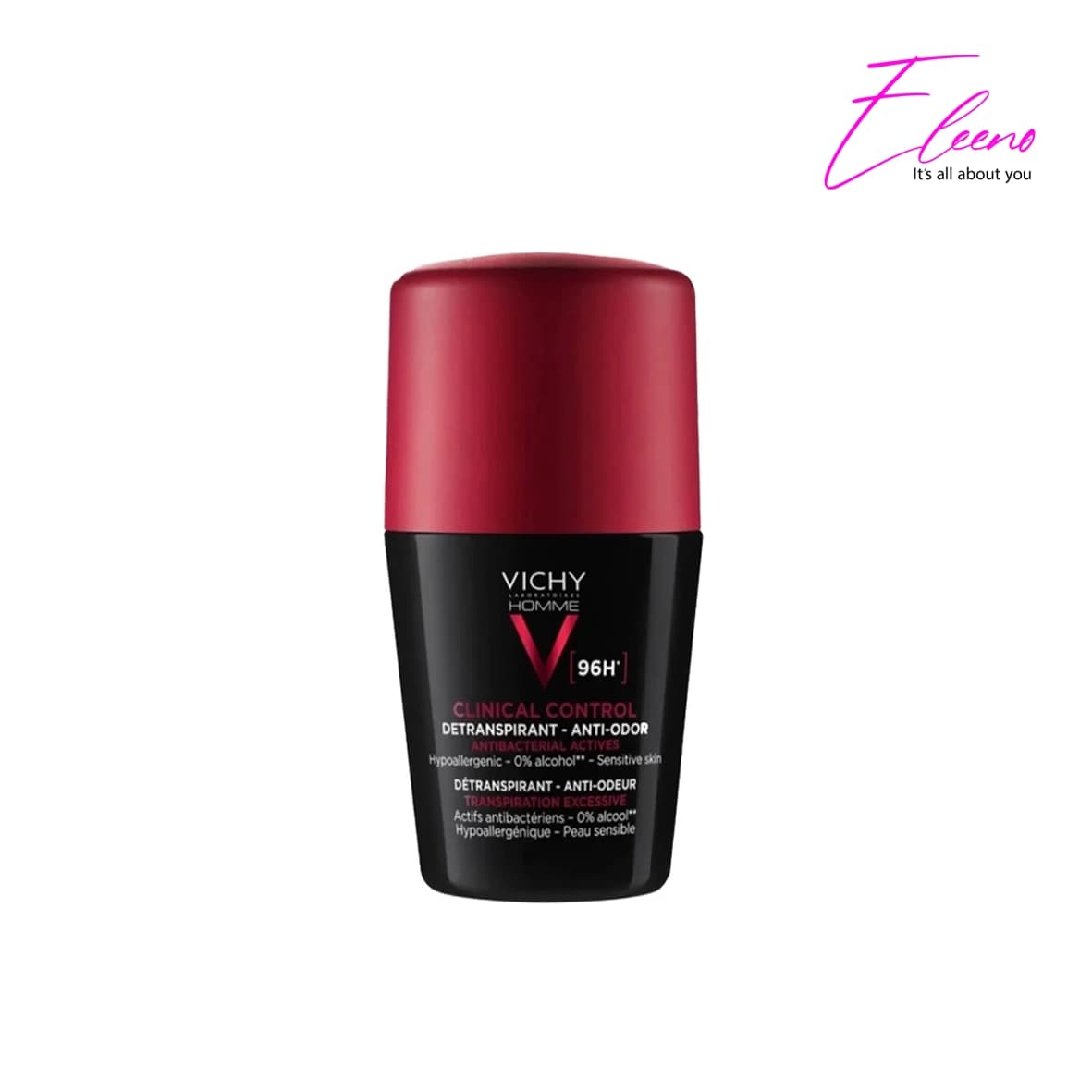مام رول ضد تعریق ویشی مدل Homme 96hr Clinical Control حجم 50 میل — تصویر ۳