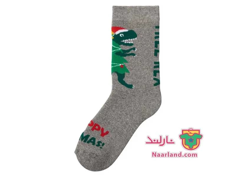 مجموعه 2 جفتی جوراب ترمال زمستانی داخل کرکی Pepperts آلمان سبز خاکستری طرح کریسمس — تصویر ۳