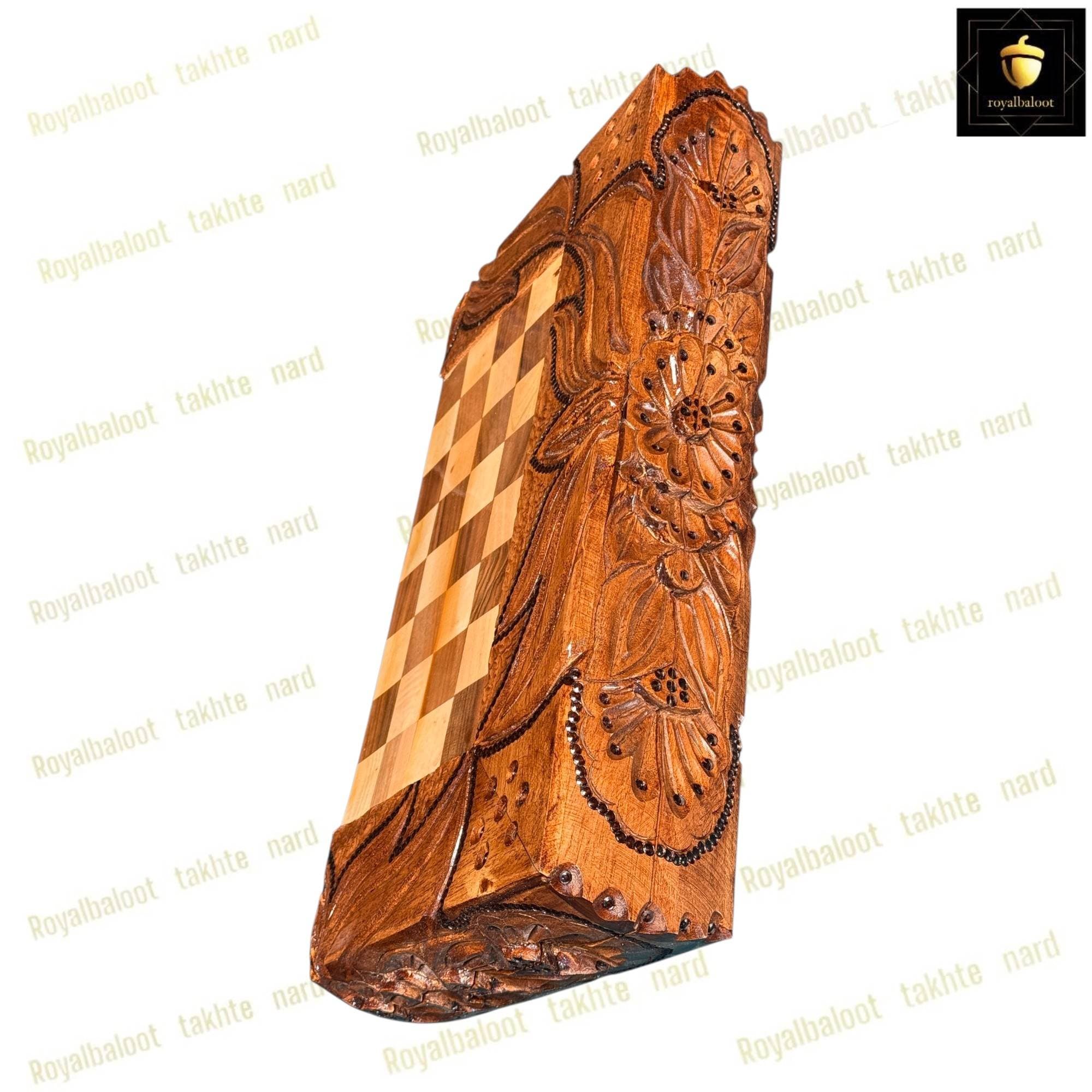 تخته نرد و شطرنج چوبی دست ساز دوطرفه کد 652