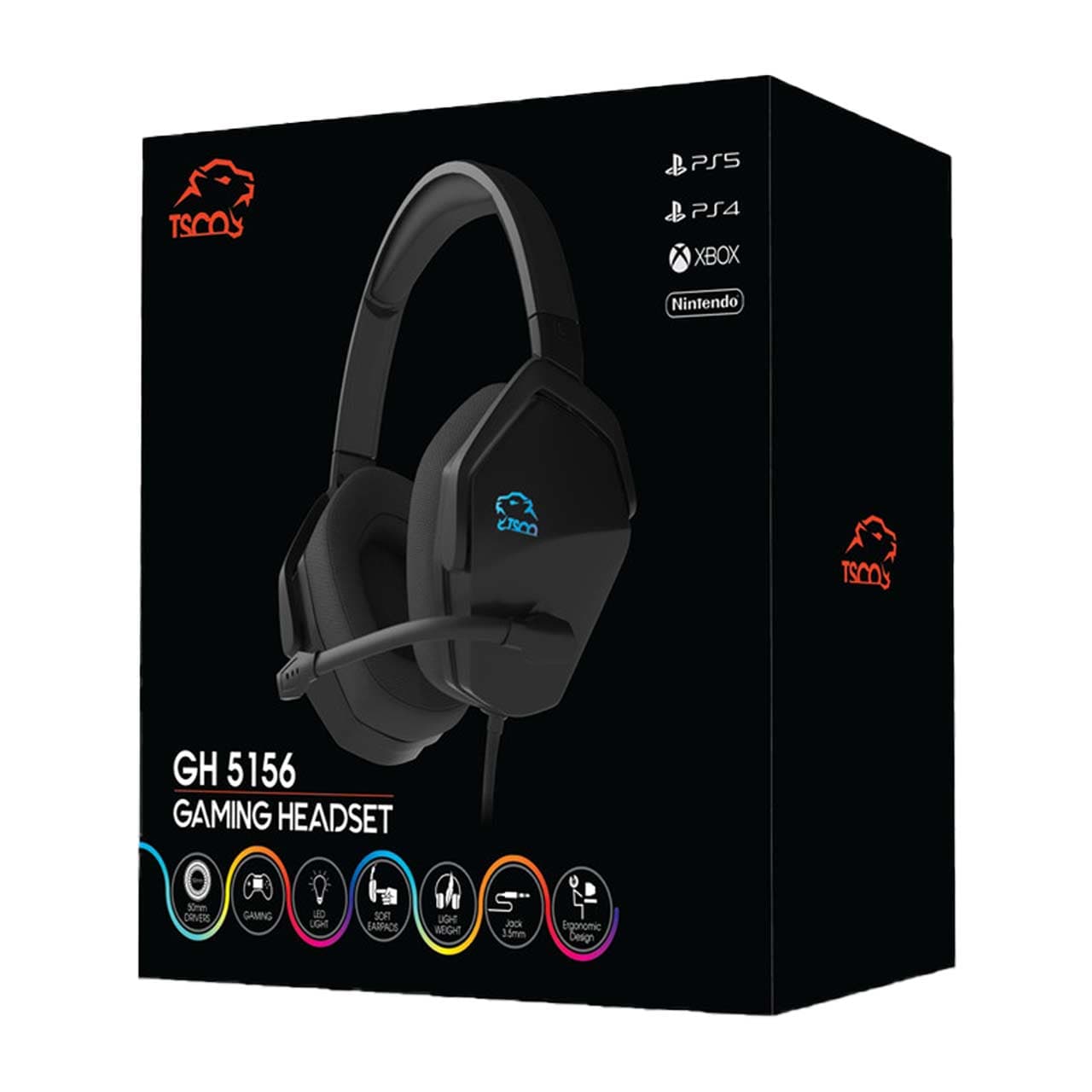 هدفون با سیم گیمینگ تسکو مدل GH 5156 – مشکی — تصویر ۲