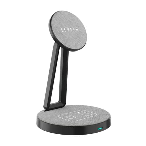 شارژر وایرلس رومیزی 2 کاره Dualflow لولو(LVLDF21WCBK)Levelo Dualflow 2 In 1 Magnetic Wireless Charging Stand
