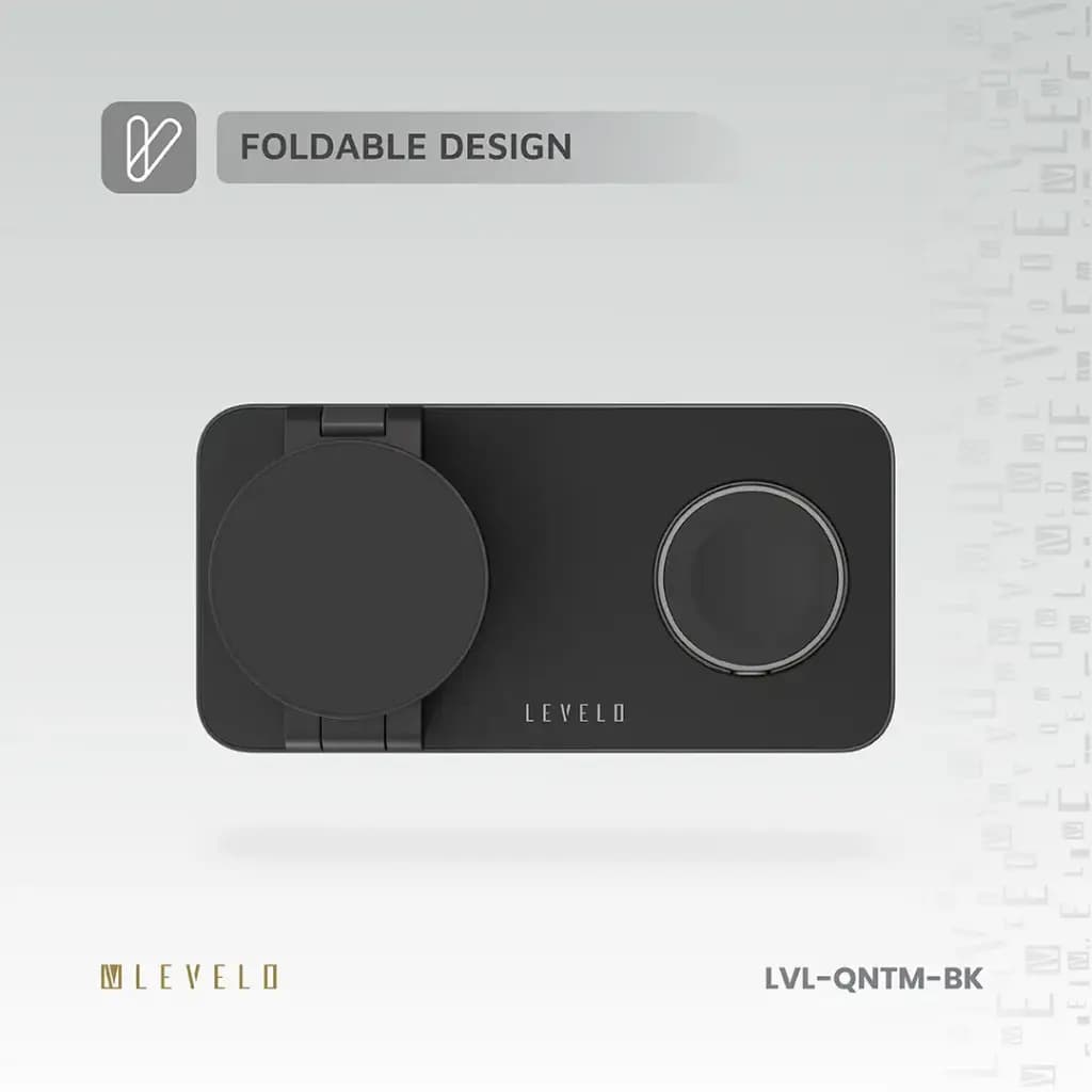 شارژر رومیزی 3 کاره Quantum لولو(LVL-QNTM)Levelo Quantum 3 in 1 Wireless Charger – Black — تصویر ۶