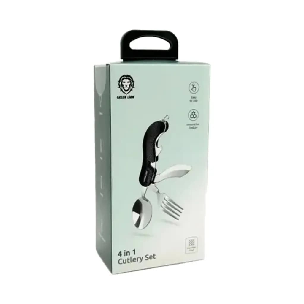 ست قاشق و چنگال مسافرتی 4 در 1 گرین لاین(GN4IN1CSETBK)Green Lion 4 in 1 Cutlery Set – Black — تصویر ۳
