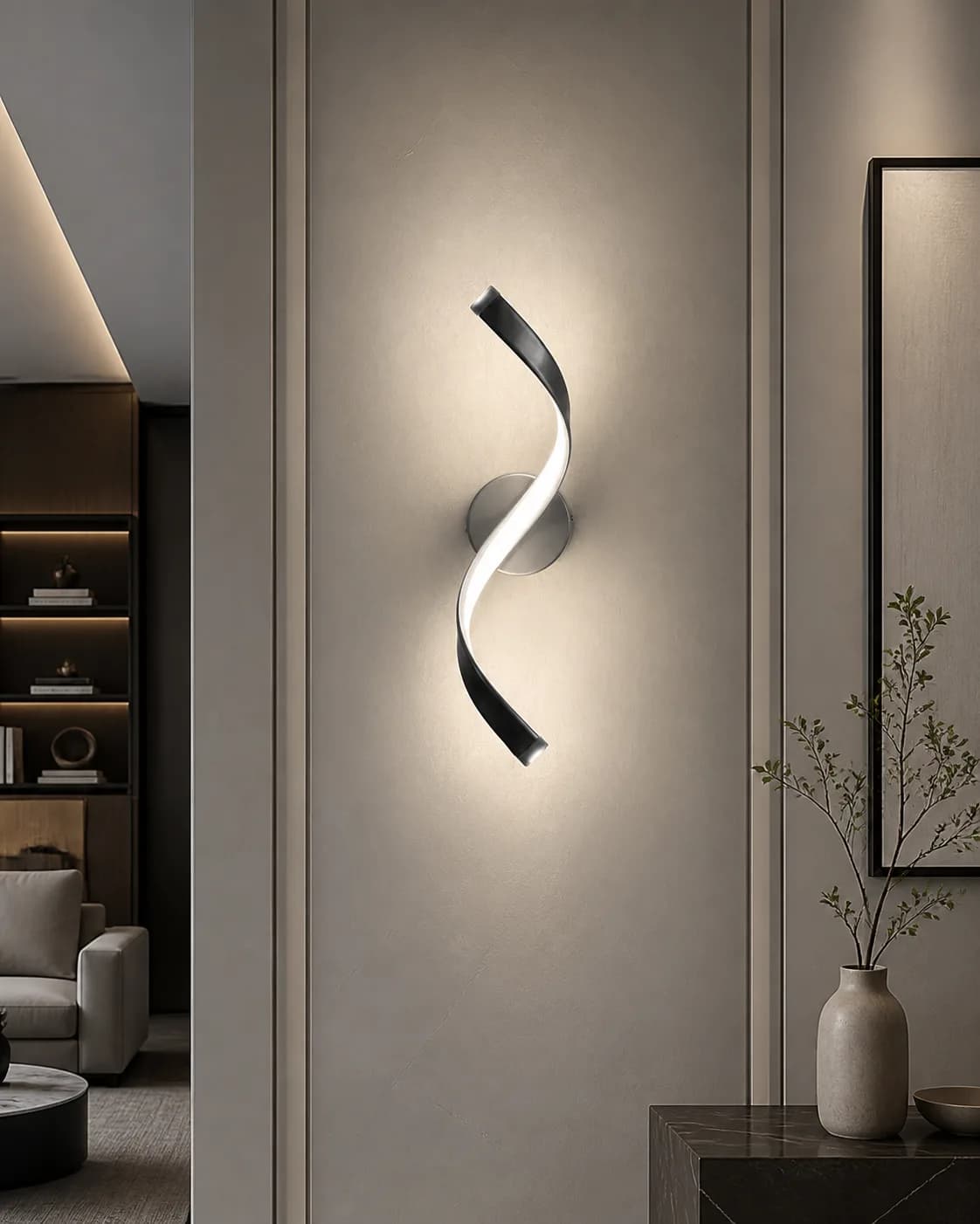 لوستر دیواری طرح مارپیچ ۱۰۰ سانتی 00681 — تصویر ۲