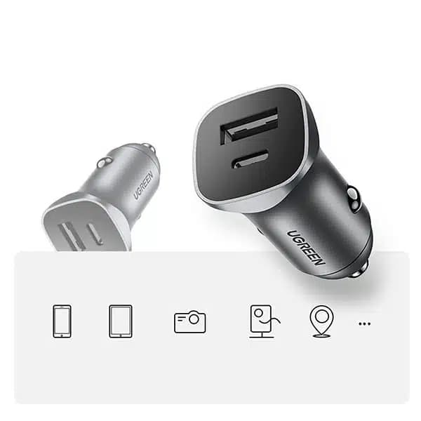 شارژر فندکی 30 وات با دو پورت USB-A و USB-C یوگرین مدل CD130 — تصویر ۸