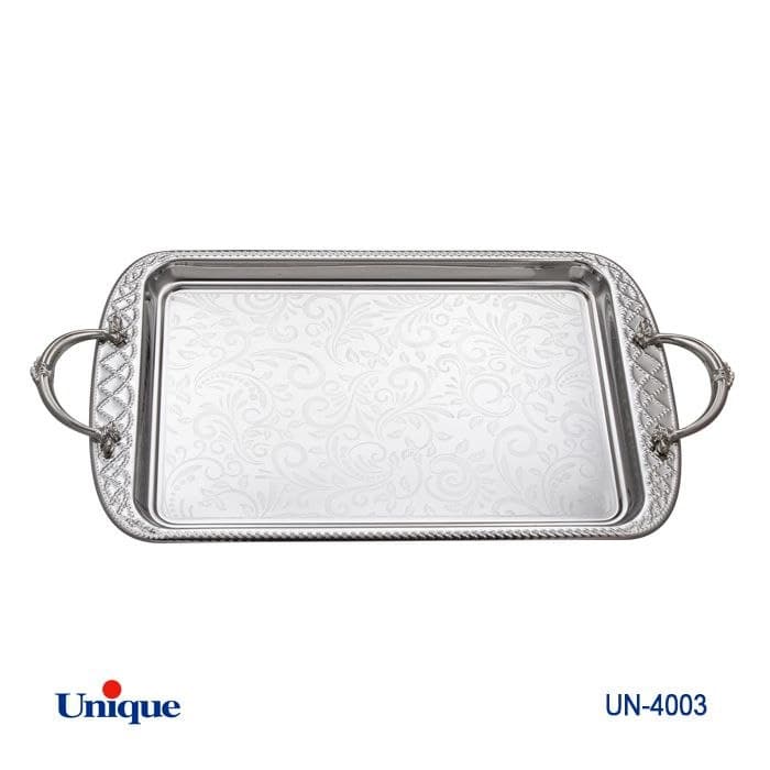 سینی استیل یک میل یونیک Unique بدون پایه بزرگ کد UN-4003 — تصویر ۲