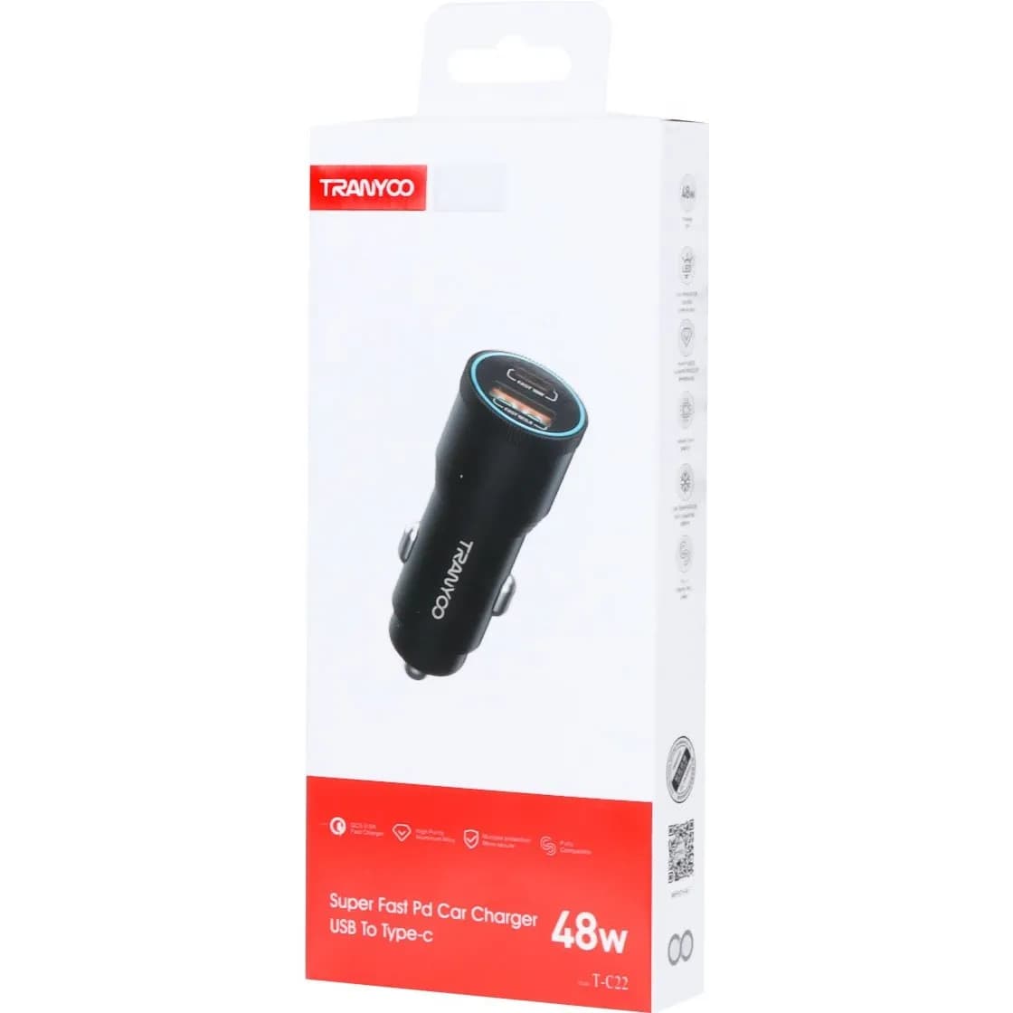شارژر فندکی 48W ترانیو مدل T-C22 — تصویر ۳