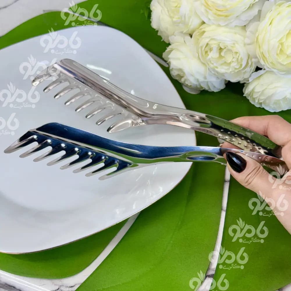 انبرسالاد استیل هلالی سیلور 16384 — تصویر ۳