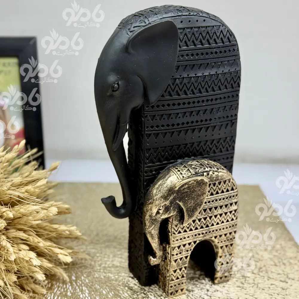 مجسمه رزین فیل چسبیده کد 2تکی