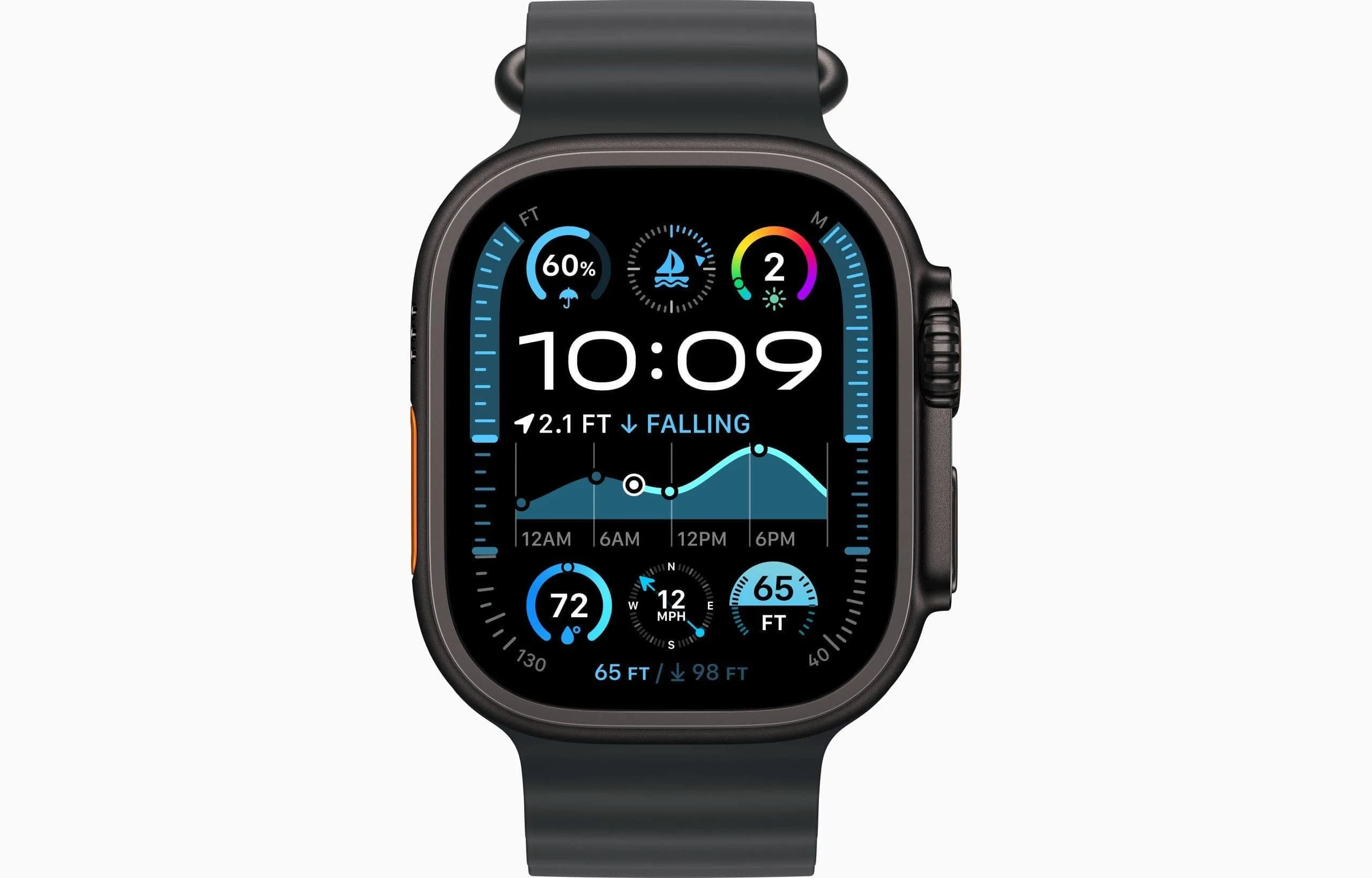 ساعت هوشمند اپل واچ الترا 2 کیس مشکی 49 میلی متری| Apple Watch Ultra 2 New 49mm Ocean Band — تصویر ۳