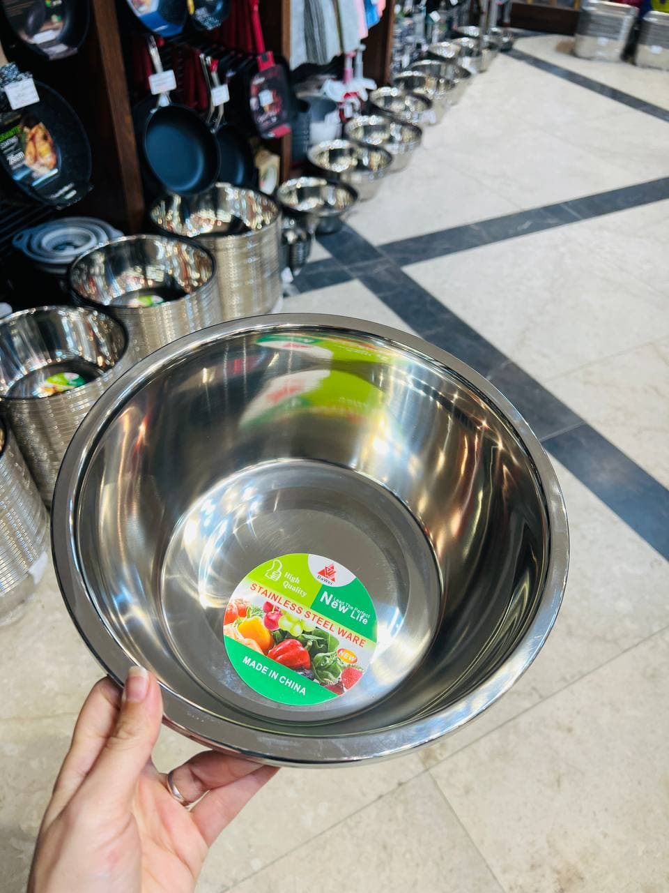 لگن گرد استیل رنگ ثابت و ضد زنگ وارداتی 5063-28 — تصویر ۵