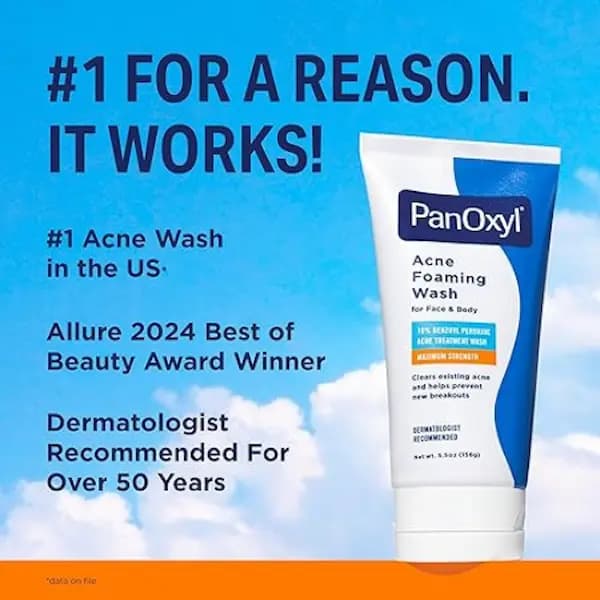 فوم شوینده ضد جوش پانوکسیل panoxyl حاوی بنزوئیل پراکسید 10% — تصویر ۳