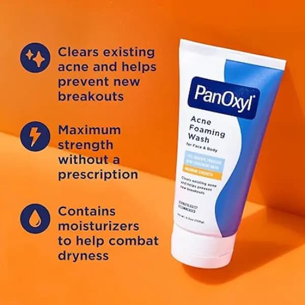 فوم شوینده ضد جوش پانوکسیل panoxyl حاوی بنزوئیل پراکسید 10% — تصویر ۲