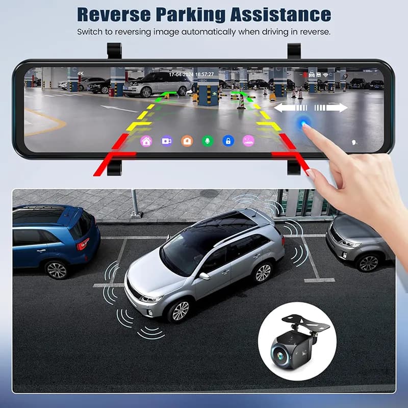دوربین ثبت وقایع خودرو آینه ای 2 دوربین مدل RoadLens H30D-4K — تصویر ۸