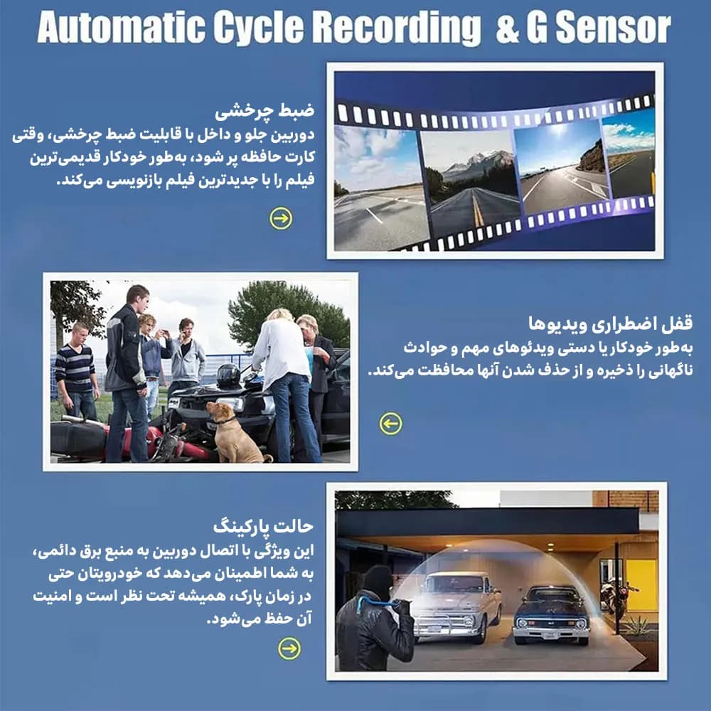 دوربین ثبت وقایع خودرو 3 دوربین مدل RoadLens F31 Wi-Fi — تصویر ۴