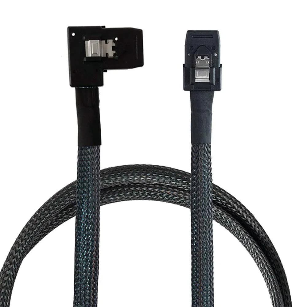 کابل تبدیل Mini SAS SFF-8087 به Mini SAS SFF-8087 مدل SM38 تخت 90 درجه